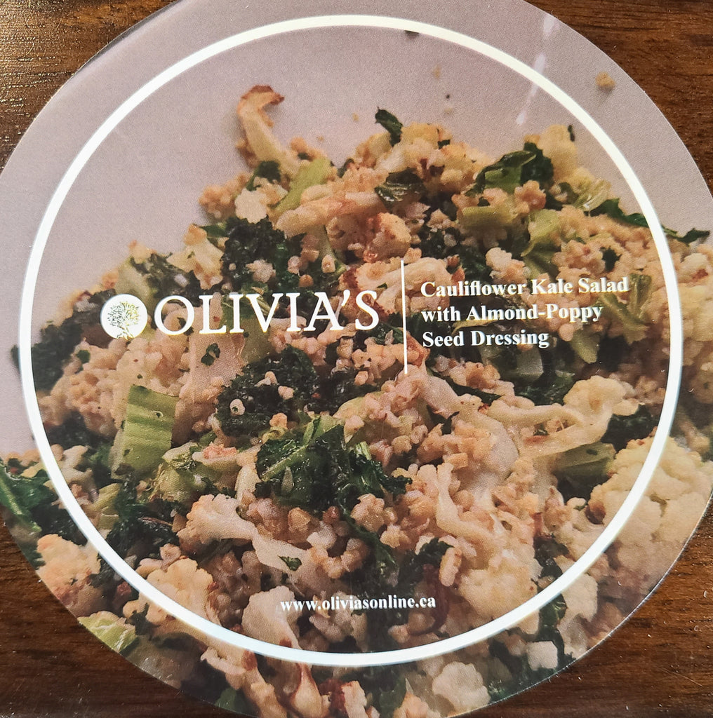 Cauliflower Kale Salad with Almond Poppy Seed Dressing