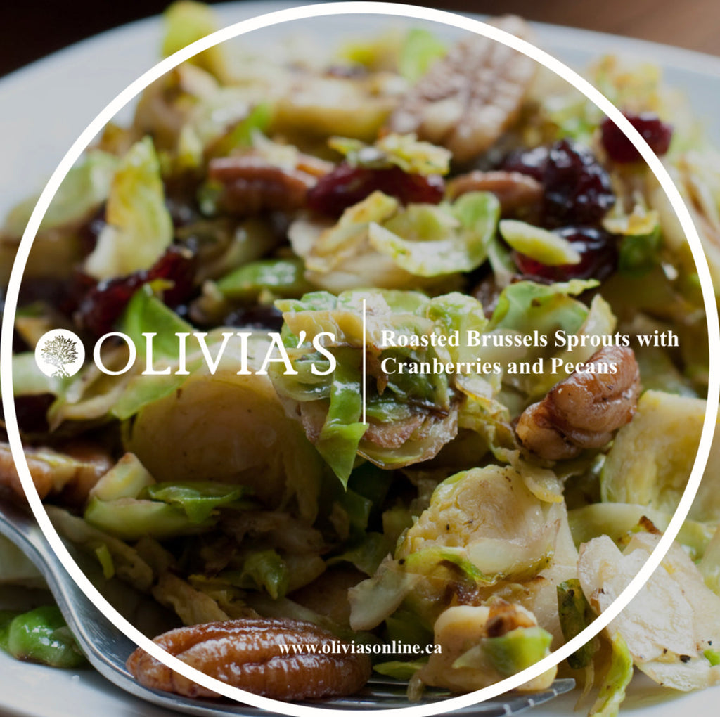 Roasted Brussels Sprouts with Cranberries & Pecans