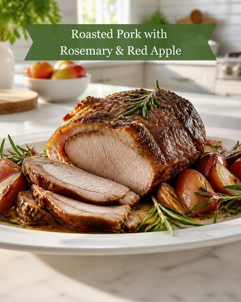 Roast Pork with Wild Rosemary Olive Oil & Red Apple Balsamic