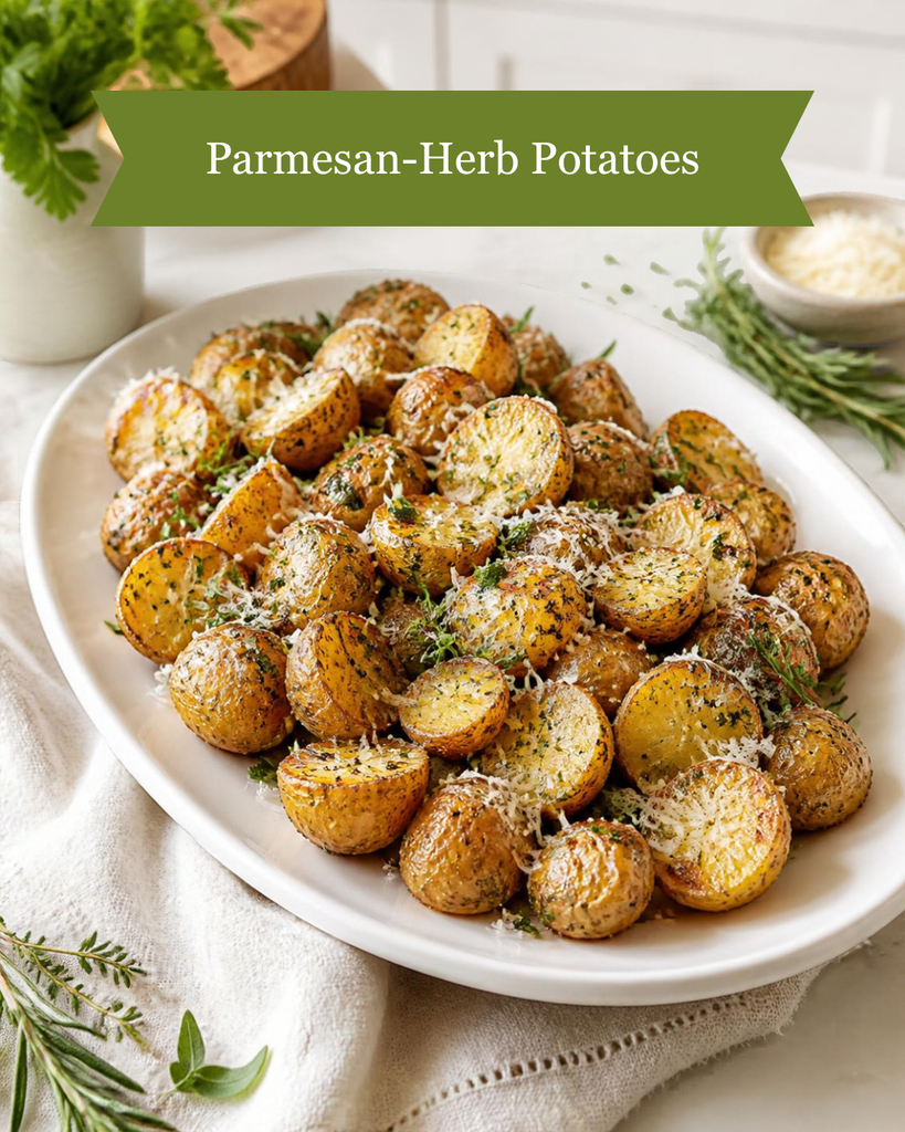 Crispy Parmesan Herb Potatoes
