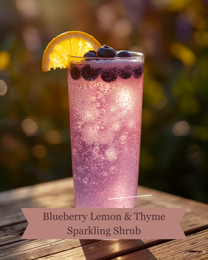Blueberry, Lemon & Thyme Sparkling Shrub