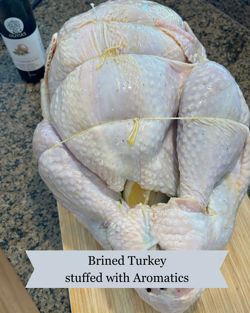 Brined Turkey, Stuffed with Aromatics