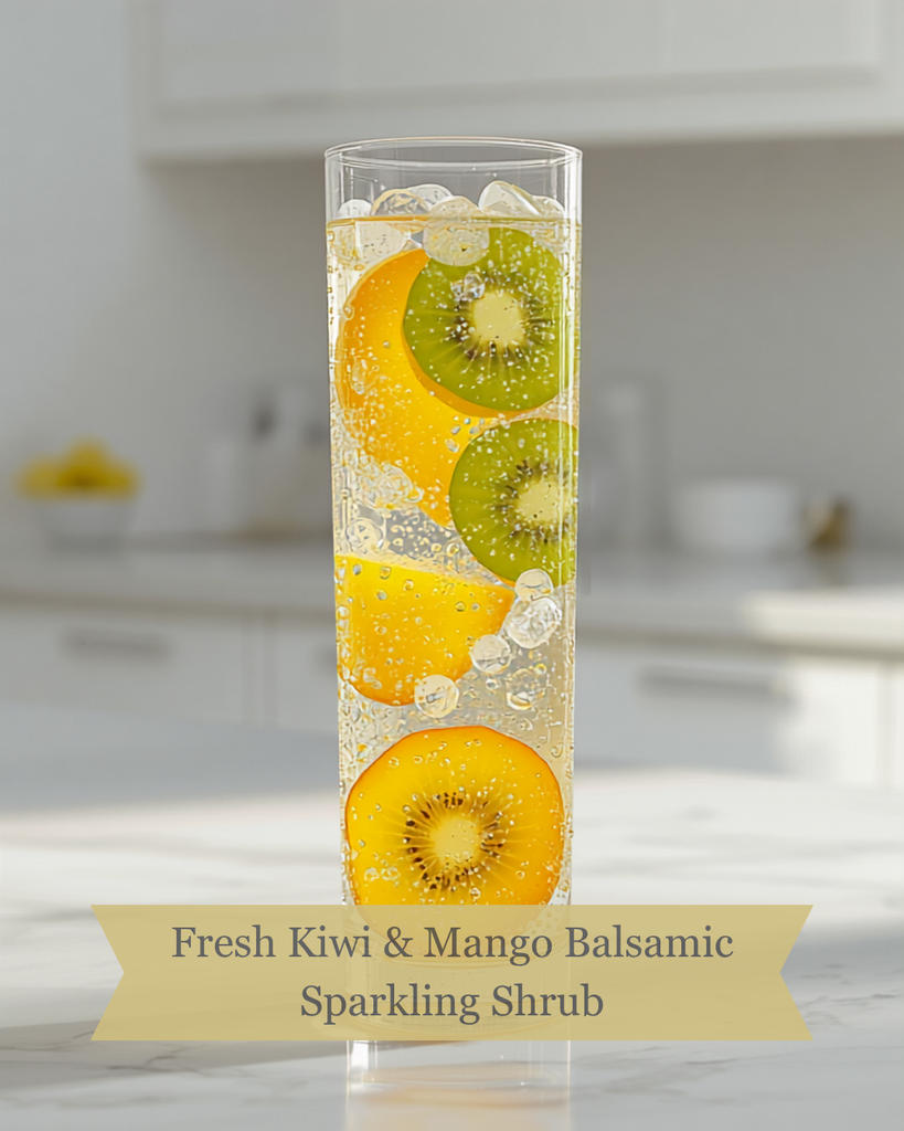 Fresh Kiwi & Mango Balsamic Sparkling Shrub