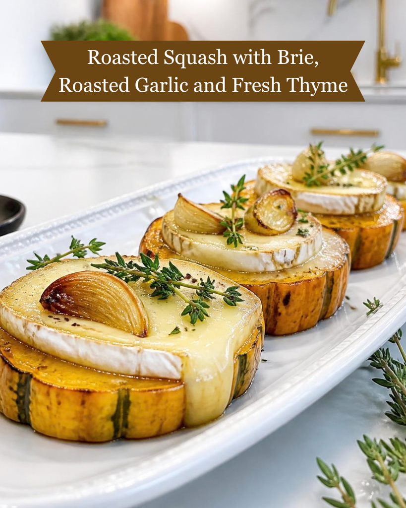 Roasted Squash with Garlic & Brie